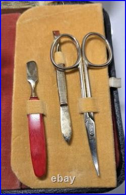 VTG Thorens Swiss Movement Music Vanity Box WithNail Tools Pink Ballerina- Works