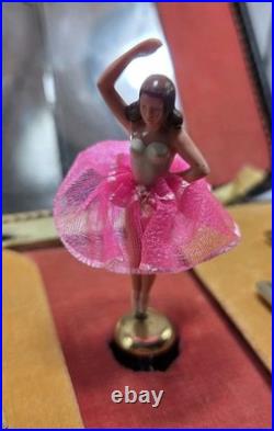 VTG Thorens Swiss Movement Music Vanity Box WithNail Tools Pink Ballerina- Works