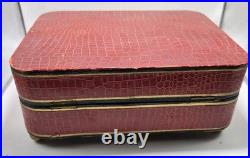 VTG Thorens Swiss Movement Music Vanity Box WithNail Tools Pink Ballerina- Works