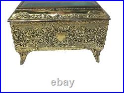 VTG Westland Enamel Butterfly Automation Music Jewelry Box Made in Japan WORKS