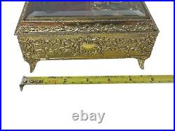 VTG Westland Enamel Butterfly Automation Music Jewelry Box Made in Japan WORKS