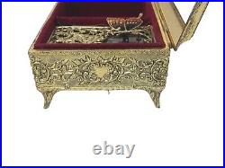 VTG Westland Enamel Butterfly Automation Music Jewelry Box Made in Japan WORKS