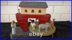 VTG. Wolf Creek Folk Art Eldora Iowa Wooden Noah's Ark Music Carousel 1980s Rare