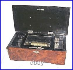 Very Nice Antique Music Box, Plays Just Fine 6 Tunes