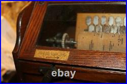 Victorian Antique Concert Roller Organ with 6 Cobs As Is Partially Works