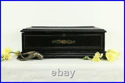 Victorian Antique Ebony Swiss Music Box Case, Jewelry Chest #33706
