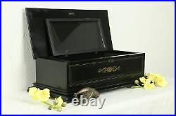 Victorian Antique Ebony Swiss Music Box Case, Jewelry Chest #33706