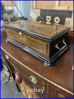 Victorian Era Swiss Cylinder Crank Music Box 19thC