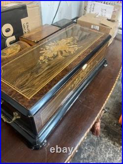 Victorian Era Swiss Cylinder Crank Music Box 19thC