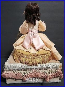 Victorian Mechanical Automaton Girl Crying Bird Antique Wax Doll Music Box