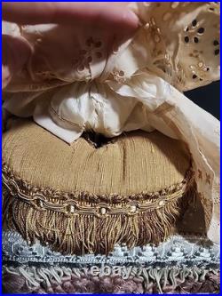 Victorian Mechanical Automaton Girl Crying Bird Antique Wax Doll Music Box