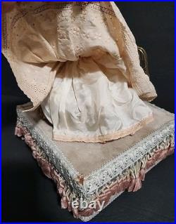 Victorian Mechanical Automaton Girl Crying Bird Antique Wax Doll Music Box