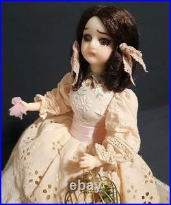 Victorian Mechanical Automaton Girl Crying Bird Antique Wax Doll Music Box