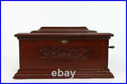 Victorian Olympia Antique Mahogany Music Box, 2 Disks #38537