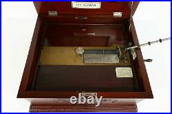 Victorian Olympia Antique Mahogany Music Box, 2 Disks #38537