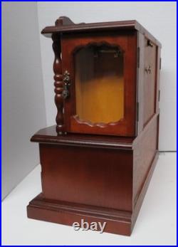 Vintage 14.5 in. Wooden Musical Jewelry Box Working Wind up Fuji Japan working