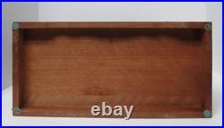 Vintage 14.5 in. Wooden Musical Jewelry Box Working Wind up Fuji Japan working