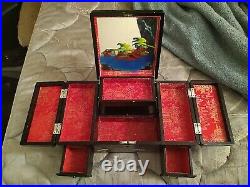 Vintage 1940's Black Lacquered Jewelry/Music Box