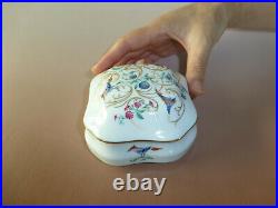 Vintage 1950s Limoges France Porcelain Music Box Reuge Swiss Musical Movement