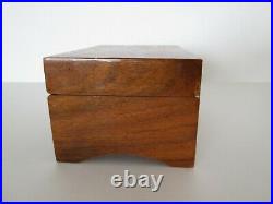 Vintage 1950s Swiss Thorens Music Box 2 Songs Inlaid Wood Design