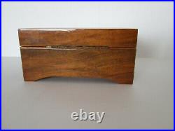 Vintage 1950s Swiss Thorens Music Box 2 Songs Inlaid Wood Design