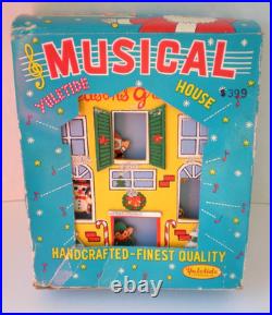 Vintage 1960's Yuletide Musical House With Box Christmas Wall Decor, Japan, Works