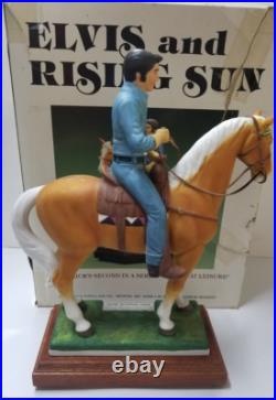 Vintage 1984 Elvis Presley And Rising Sun Full Size Music Box Decanter Empty Vintage 1984 Elvis Presley And Rising Sun Full Size Music Box Decanter Empty