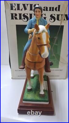 Vintage 1984 Elvis Presley And Rising Sun Full Size Music Box Decanter Empty Vintage 1984 Elvis Presley And Rising Sun Full Size Music Box Decanter Empty
