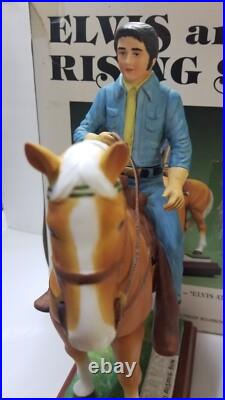 Vintage 1984 Elvis Presley And Rising Sun Full Size Music Box Decanter Empty Vintage 1984 Elvis Presley And Rising Sun Full Size Music Box Decanter Empty
