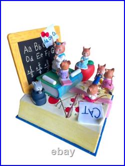 Vintage 1989 Enesco Multi-Action Musical Box Mitey-Nice Mouse Schoolhouse NIB