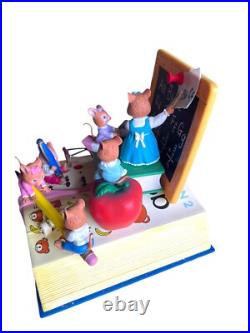 Vintage 1989 Enesco Multi-Action Musical Box Mitey-Nice Mouse Schoolhouse NIB