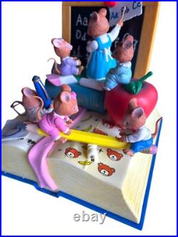Vintage 1989 Enesco Multi-Action Musical Box Mitey-Nice Mouse Schoolhouse NIB
