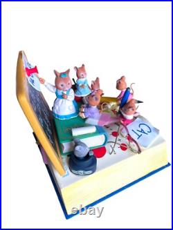 Vintage 1989 Enesco Multi-Action Musical Box Mitey-Nice Mouse Schoolhouse NIB
