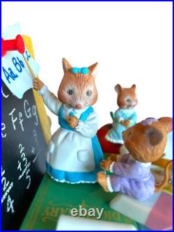 Vintage 1989 Enesco Multi-Action Musical Box Mitey-Nice Mouse Schoolhouse NIB