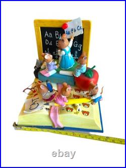Vintage 1989 Enesco Multi-Action Musical Box Mitey-Nice Mouse Schoolhouse NIB