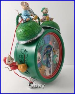 Vintage 1991 Enesco TIME FOR CHRISTMAS Animated Mice Music Box SILVER BELLS Rare