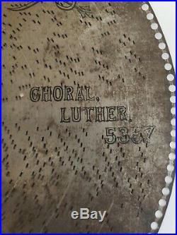 Vintage 27 INCH Large Regina Music Box Disc Choral Luther 5357 Metal Disc