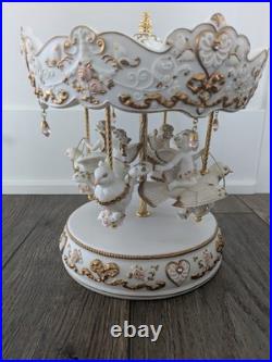 Vintage 6 x 9 San Francisco Music Box Company 4 Angel & Dove Carousel