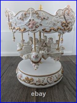 Vintage 6 x 9 San Francisco Music Box Company 4 Angel & Dove Carousel