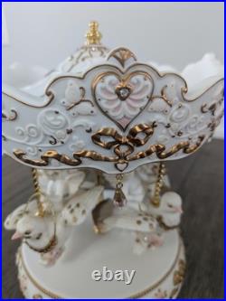 Vintage 6 x 9 San Francisco Music Box Company 4 Angel & Dove Carousel
