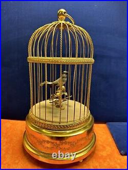 Vintage 60's Reuge Swiss Sainte-croix Gold 1 Bird Cage Music Box Automated Rare