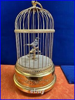 Vintage 60's Reuge Swiss Sainte-croix Gold 1 Bird Cage Music Box Automated Rare