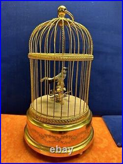 Vintage 60's Reuge Swiss Sainte-croix Gold 1 Bird Cage Music Box Automated Rare