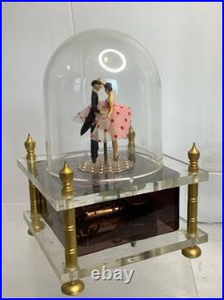 Vintage 60s Waco Ballerina Tuxedo Couple Dancing Dome Wind-Up Acrylic Music Box