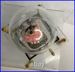 Vintage 60s Waco Ballerina Tuxedo Couple Dancing Dome Wind-Up Acrylic Music Box