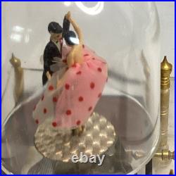 Vintage 60s Waco Ballerina Tuxedo Couple Dancing Dome Wind-Up Acrylic Music Box