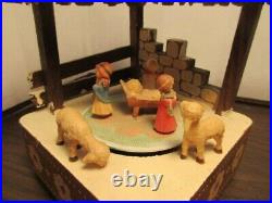 Vintage Anri Music Box Plays Joy To The World Nativity Carousel Scene Movement