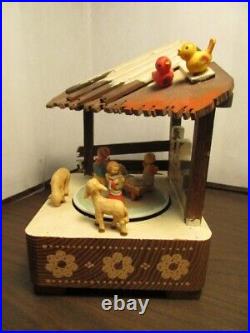 Vintage Anri Music Box Plays Joy To The World Nativity Carousel Scene Movement