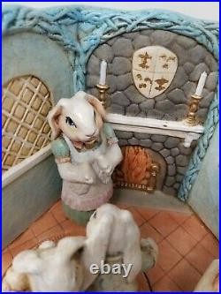 Vintage Antietam Ceramics Music Box Large Revolving Rabbits Narco Japan Box