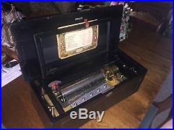 Vintage Antique Columbia Music Box Swiss Made. Pat. 1884. Plays 12 Songs
